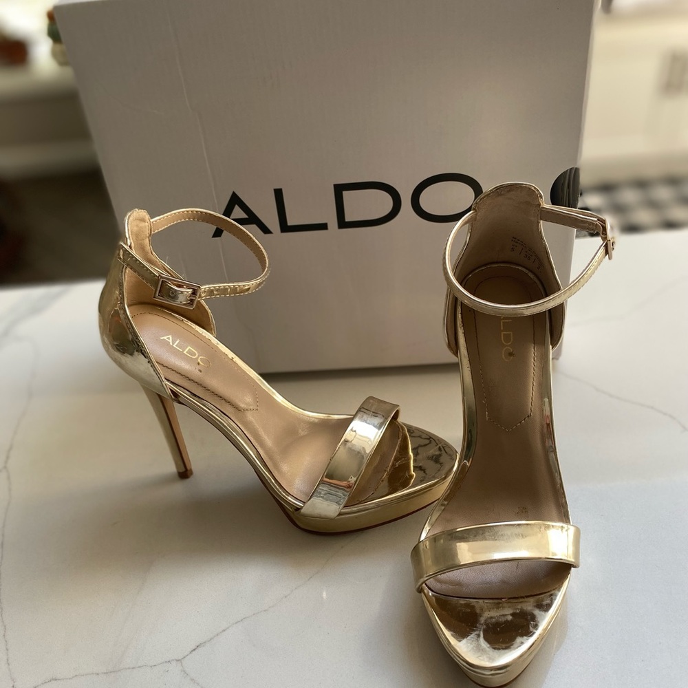 Gold Aldo Platform Sandals